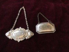 Vintage Whisky, Brandy and Gin Decanter Labels