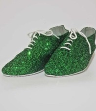 NEW GIRLS/BOYS 9,10,11 UK Size  Dance Full Rubber Sole Glitter Jazz Shoes GREEN