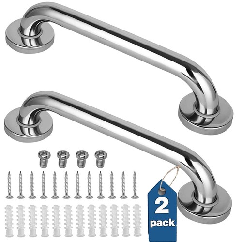 Silver disabled grab rail bar - silver,