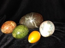 Set of five stone eggs