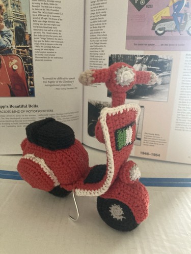 Crocheted vespa scooter - crocheted,