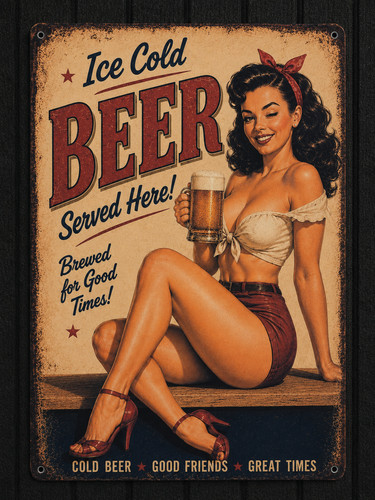 Ice cold beer pin - cold, up