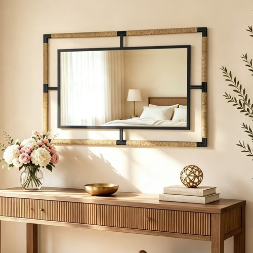 90x60cm industrial wall mirror - 90x60cm,