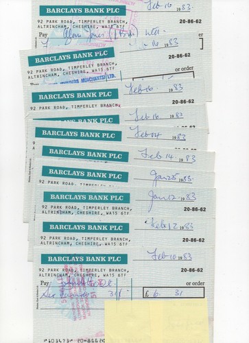 Cheques used 1980 - (b013),