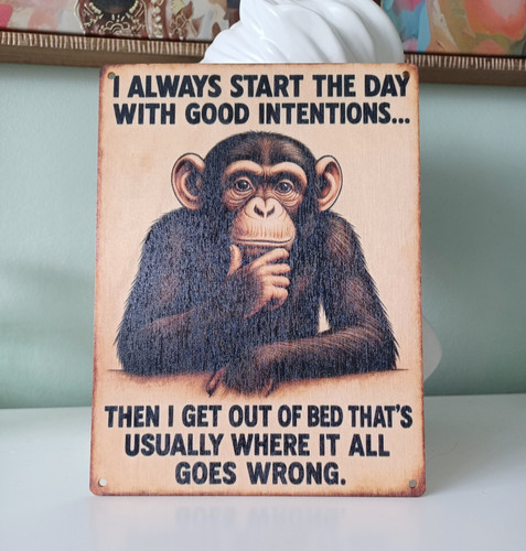 Wooden rectangular wall sign - wooden,