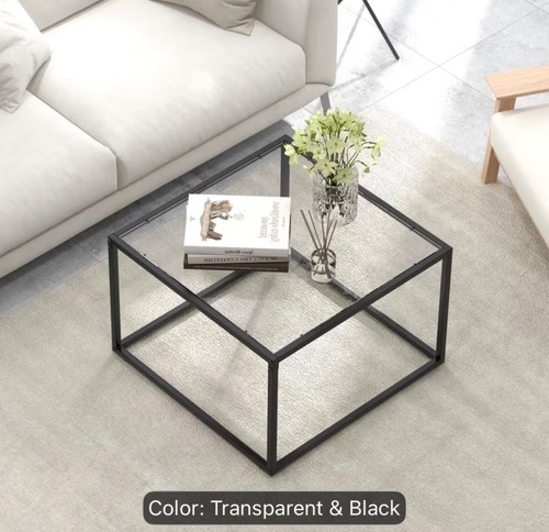 Coffee table glass - table, black