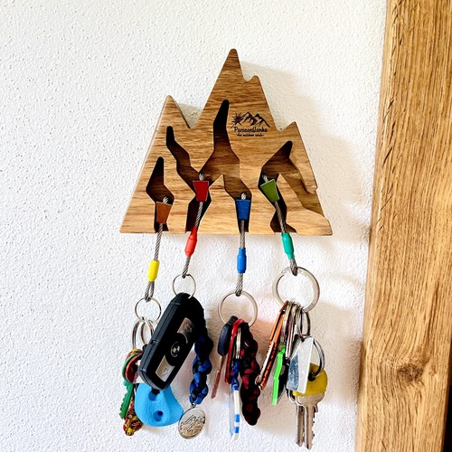 Wooden mountain key holder - wooden,