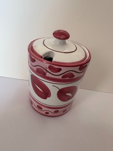 Hand painted ceramic jam jar - painted,