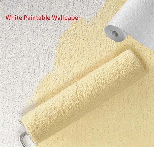 White blown vinyl wallpaper - white,