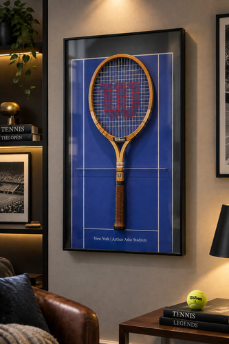 Tennis racket wall display - racket,