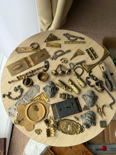 Vintage brass hardware job lot - brass,
