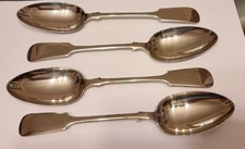 4 vintage "VENETIAN silver" 22cm fiddle shape  serving spoons used