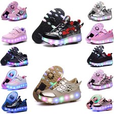 NEW STYLES LED 2 Wheels Boys Girls Skates Shoes Kids Flash Led Roller Shoe & USB