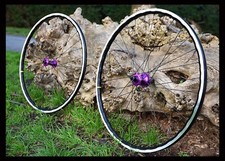 HANDBUILT wheels Hope RS4 purple hubs Mavic Open Pro UST Sapim CX-Ray