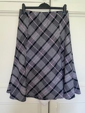 KATRIN Plaid Godet Skirt Size 12 Pink Tartan Chequered Classic Country Style