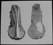 PREHISTORIC MAN FLINT SCRAPER FROM DANISH SHELL MOUNDS C1880 Magic Lantern Slide