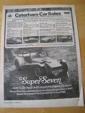 CATERHAM CAR SALES TVR SUPER SEVEN LOTUS SPRINT ENGINE 1973 ADVERT A4 FILE 23
