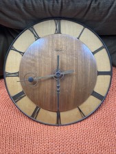Kienzle Wall Clock 1960s Wood & Brass