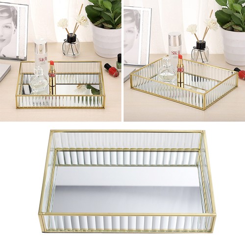 Rectangular mirror tray gold - rectangular,