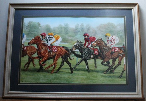 Horse racing painting sandown - horse,
