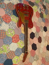 Telecaster-shaped Electric Guitar Semi-Hollow Orange Gretsch Pickups