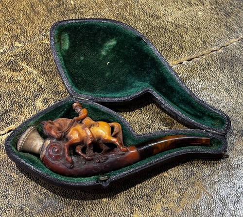 Antique meerschaum pipe with - antique,