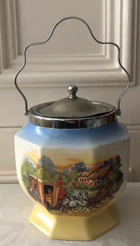 Vintage china biscuit barrel - barrel, l