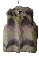NEW LOOK Faux Fur Gilet size M Womens Multicoloured Vest Bodywarmer