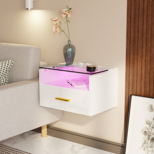 Led floating bedside table - floating,