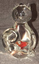 Vintage MURANO Glass Cat w/