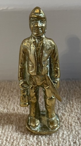 Solid brass vintage coal miner - vintage,