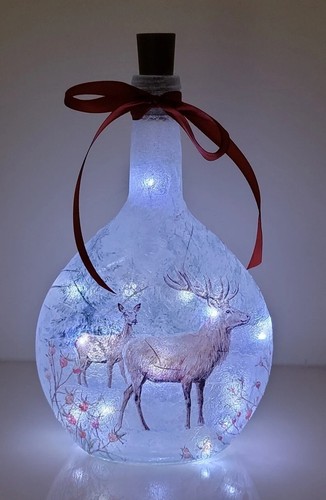 Winter stag bottle lamp - winter,