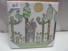 CUTE RABBIT BIRD HOME TREE KIDS ROOM DESIGN CANVAS PRINT WALL ART PICTURE NEW