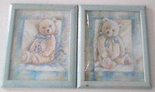 2 x Teddy Bear Pictures.  Wooden frames. New in sealed packaging.