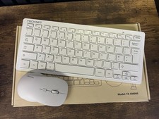 TeckNet TK-KM006 USB White Wireless Keyboard and Mouse Combo 2.4GHz Set