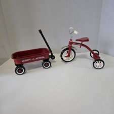 Radio Flyer Little Red Toy Wagon & Tricycle Mini Toy Decor 7"