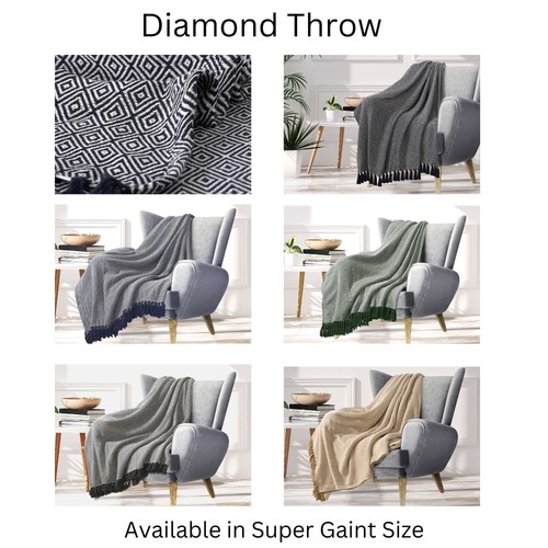 Diamond cotton throws - cotton, for
