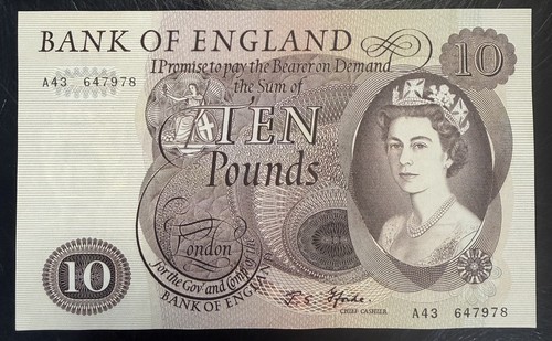 Old ten pound note - £10,