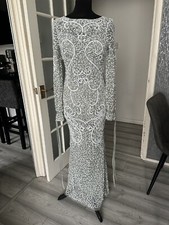 Beauut Embellished Long Sleeve Mermaid Hem Bridesmaid Maxi Dress, Size 10