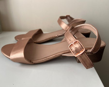 New Look Shoes Size UK 6 Rose Gold Block Heel Sandals Party Occasion