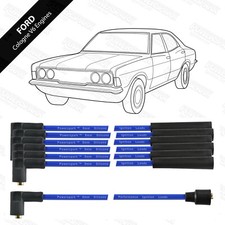 Ford Cologne V6 High Quality Performance 8mm HT Leads by Powerspark in Blue