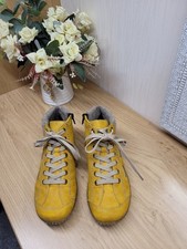 Womens Reiker Lace Up Wool Collar Sneaker Ankle Boots size 6 EU 39 Ochre & Grey