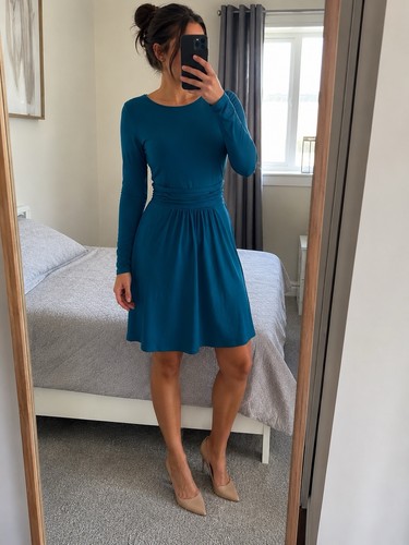 Boden teal blue ruched waist - teal,