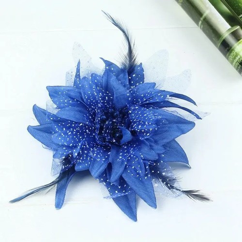 Flower feather fascinator hair - fascinator,