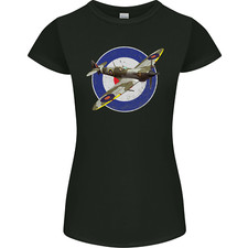 Spitfire MOD RAF WWII Fighter Plane British Womens Petite Cut T-Shirt