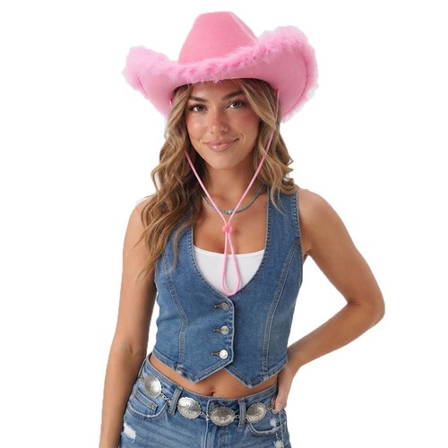 Fluffy feather trim - cowboy, hat