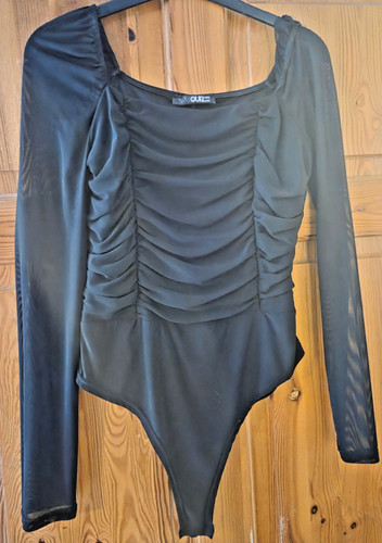 Quiz black mesh bodysuit - black,