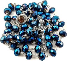 Deep blue crystal - deep, rosary
