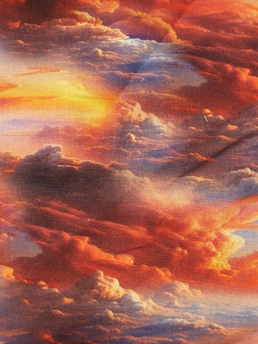 Red sky fabric piece x - sky, 11"
