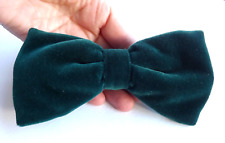 Vintage Bow Tie Dark Green Velvet Ready Tied Adjustable FREE P&P